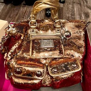 Limited edition gold sequin poppy bag